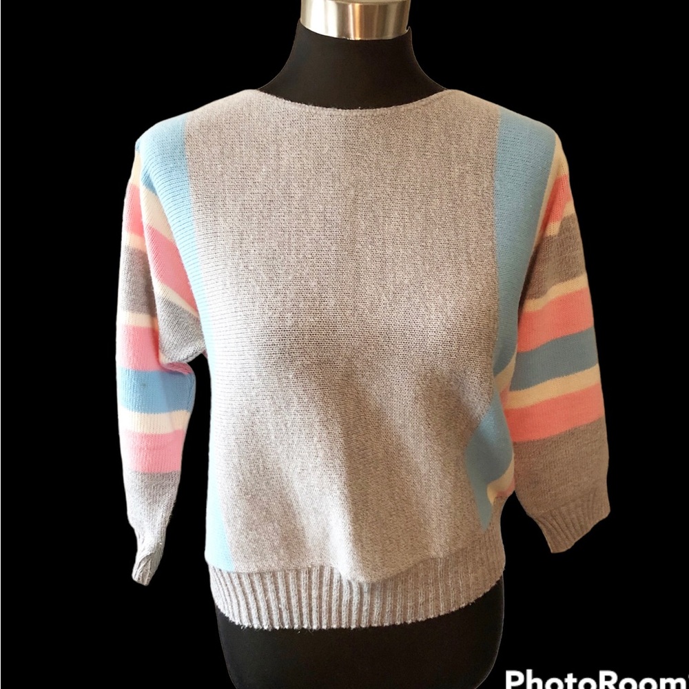 Vintage 1980’s Pastel Striped Sweater